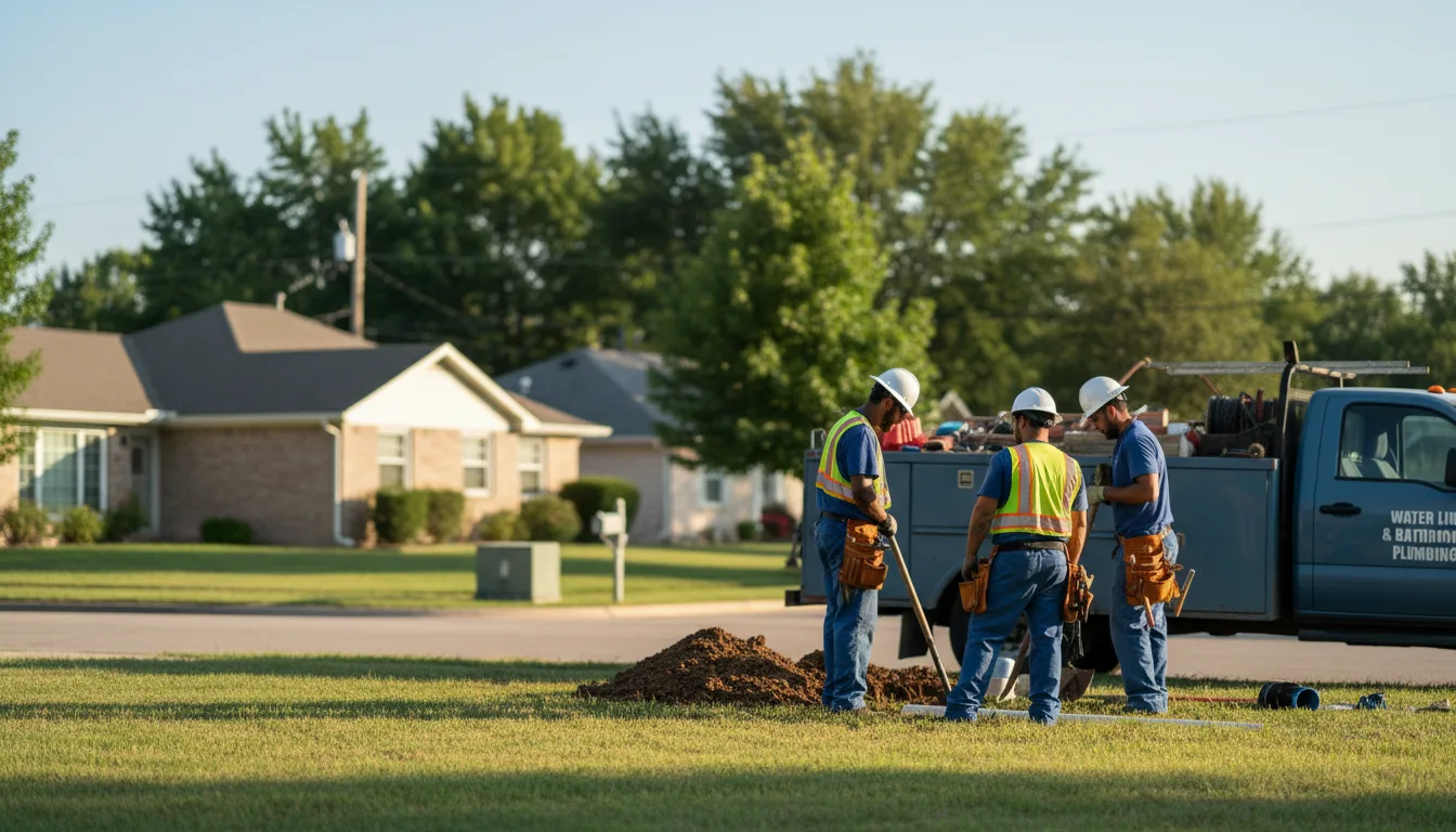 Residential water line and bathroom plumbing service in Henderson, MI